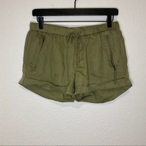 Joie cuffed zipper pockets linen shorts